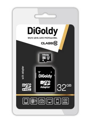 FLASH MicroSD 32GB DIGOLDY Class10 +SD адаптер
